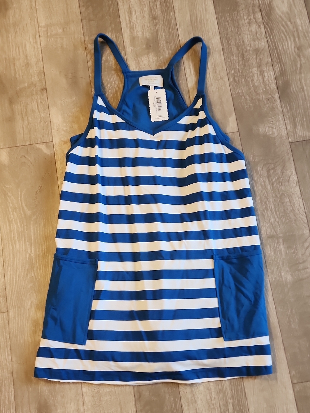 Striped Blue & White Kids One-Piece Tank Dress - Brand: